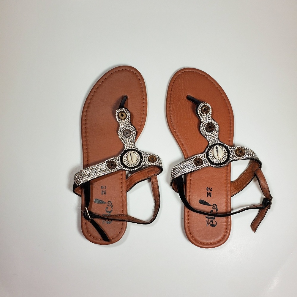 💥Cute Rhinestone and Shell Sandals - Picture 3 of 6